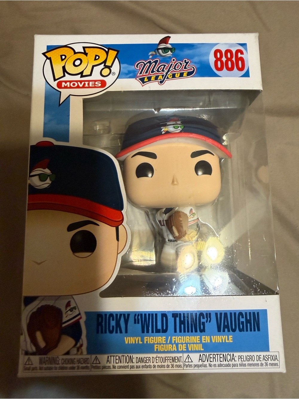Funko Pop! Movies Ricky "Wild Thing" Vaughn Vinyl Figure - Blue, Red, White